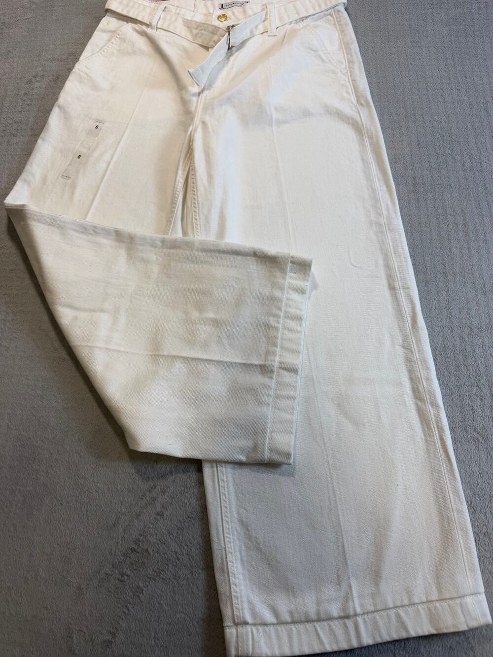 Tommy Hilfiger Women’s White High Rise Wide Leg Cropped Jeans Size 8 29